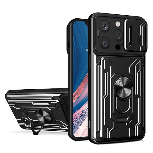 

Phone Case For Apple Back Cover iPhone 14 Pro Max 13 Pro Max 12 11 SE 2022 X XR XS Max 8 7 Portable with Stand Card Holder Slots Lines / Waves Geometric Pattern TPU PC