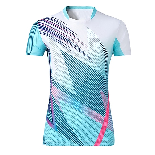 

Women's Tennis Shirt Athletic Shirt Breathable Quick Dry Moisture Wicking Short Sleeve T Shirt Regular Fit Crewneck Printed Summer Gym Workout Tennis Badminton / Micro-elastic / Lightweight