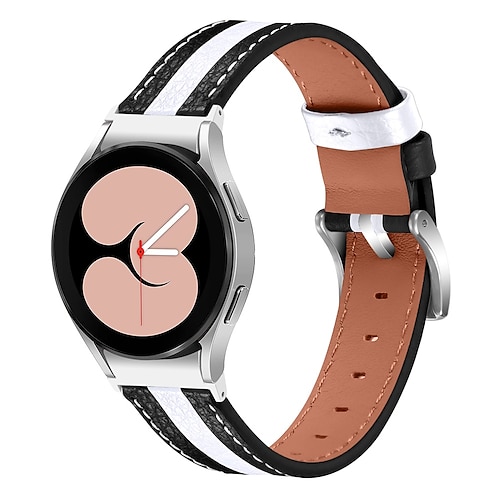 

1 pcs Smart Watch Band for Samsung Galaxy Watch 5 40/44MM Watch 5 Pro 45MM Watch 4 Classic 42/46mm Watch 4 40/44mm Genuine Leather Smartwatch Strap Adjustable Shockproof Leather Loop Replacement