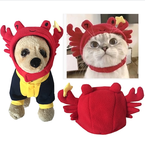 

Crab Korea Funny Festival Dog Hat Headgear Animal Cute Cartoon Cat Christmas Pet Hat