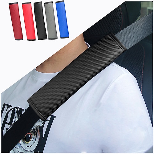 

Car Safety Belt Cover Protector 5 Colors Artificial Leather Comfortable Automobile Seat Belt Adjuster Protection Shoulder Pad