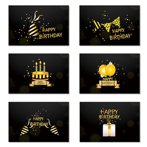 

12pcs Birthday Candy Card Congratulations Cards for Gift Decoration Party with Envelope 7.95.9 inch Paper