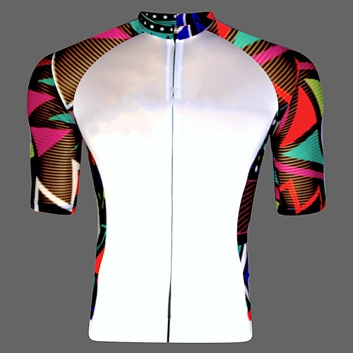 

21Grams Men's Cycling Jersey Short Sleeve Bike Top with 3 Rear Pockets Mountain Bike MTB Road Bike Cycling Breathable Quick Dry Moisture Wicking Reflective Strips White Polyester Spandex Sports