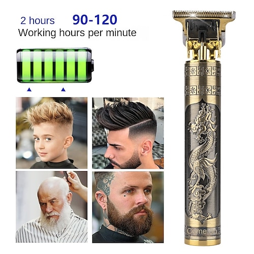 

Vintage T9 Electric Cordless Hair Cutting Machine Professional Hair Barber Trimmer For Men Clipper Shaver Beard Lighter