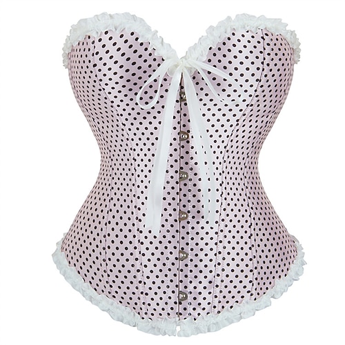 

Corset Women's Corsets Breathable Comfortable Overbust Corset Backless Tummy Control Push Up Spot Hook Eye Lace Up Polyester Party Evening Valentine's Day Club Fall Winter Pink / Bow / Print