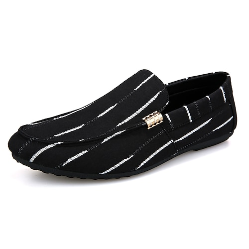 

Men's Loafers & Slip-Ons Moccasin Comfort Loafers Comfort Shoes Casual British Daily Office & Career Synthetics Black Striped Fall Spring