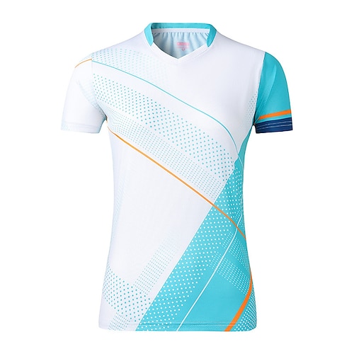 

Women's Tennis Shirt Athletic Shirt Breathable Quick Dry Moisture Wicking Short Sleeve T Shirt Regular Fit V Neck Printed Summer Gym Workout Tennis Badminton / Micro-elastic / Lightweight