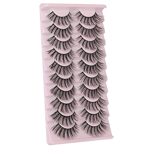 

Lashes Pack Wispy False Eyelashes 10 Pairs Long Faux Mink Lashes Fake Eyelashes Pack