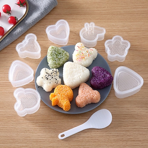 

8pcs/set Creative Cartoon Shape Triangle Rice Ball Mold Household Children's Rice Bento Mold Diy Seaweed Sushi Mold