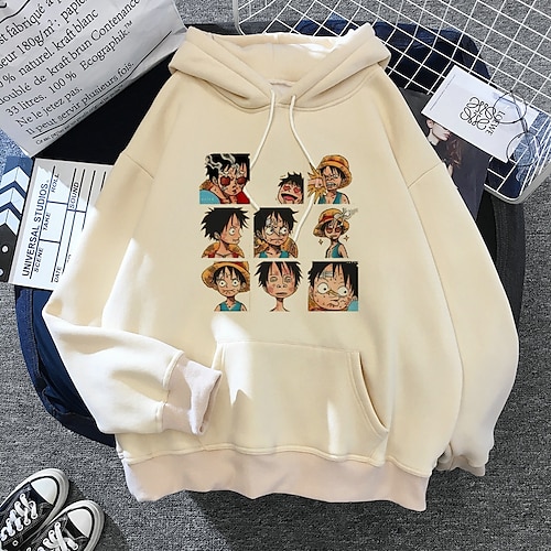 

Inspired by One Piece Monkey D. Luffy Hoodie Cartoon Manga Anime Harajuku Graphic Kawaii Hoodie For Men's Women's Unisex Adults' Hot Stamping 100% Polyester