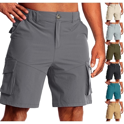 

Herre Cargoshorts Turshorts Taktiske shorts Militær Sommer Utendørs Ripstop Pustende Vannavvisende Hurtigtørkende Shorts Bunner Lomme med glidelås Elastisk midje Mørk kaki Svart Jakt Fisking Klatring