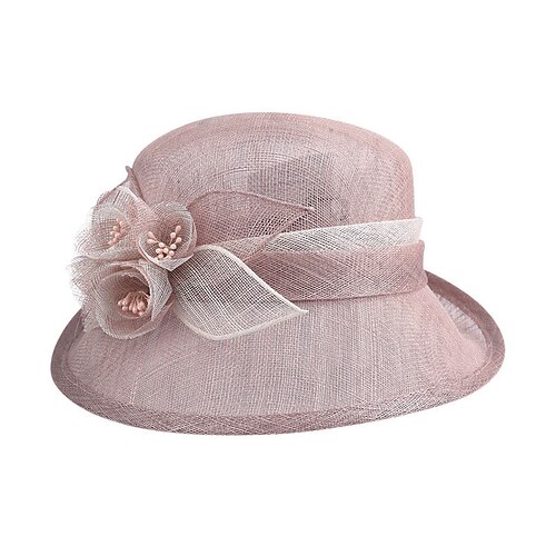 

Flower Elegant Flax Hats with Appliques 1 PC Tea Party / Horse Race Headpiece