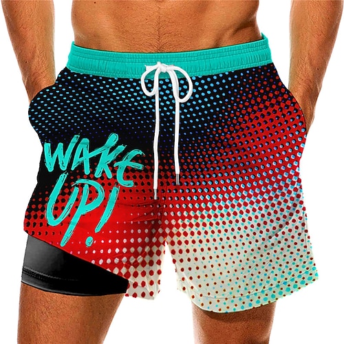 

Men's Swim Trunks Swim Shorts Quick Dry Board Shorts Bathing Suit Compression Liner with Pockets Drawstring Swimming Surfing Beach Water Sports Gradient Printed Spring Summer
