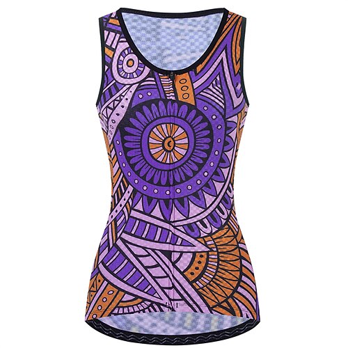 

21Grams Women's Cycling Vest Sleeveless Purple Graphic Bike Breathable Quick Dry Reflective Strips Back Pocket Polyester Spandex Sports Graphic Clothing Apparel