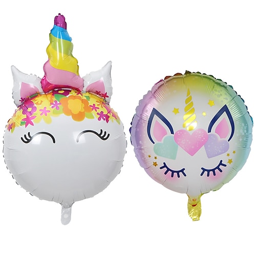 

2 Pcs Cartoon Unicorn Horse Head Balloon Baby Birthday Party 100th Birthday Unicorn Party Arrangement