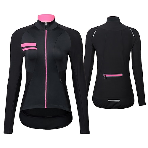 

21Grams Women's Cycling Jersey Long Sleeve Bike Top with 3 Rear Pockets Mountain Bike MTB Road Bike Cycling Breathable Quick Dry Moisture Wicking Reflective Strips Black Polyester Spandex Sports