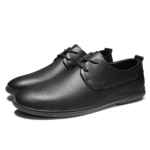 

Men's Oxfords Casual Classic Daily Office Career PU Dark Brown Black Spring Summer