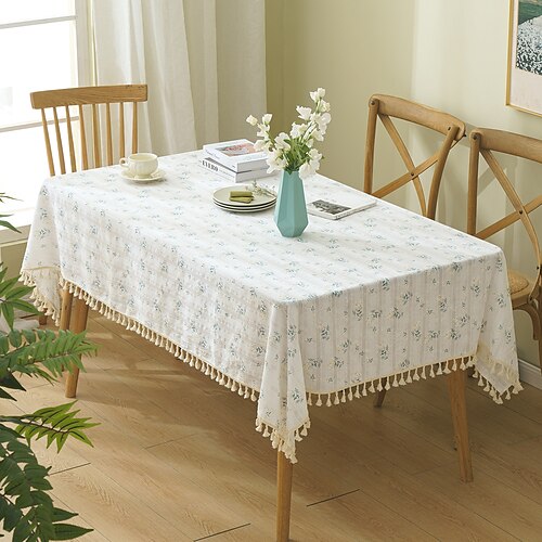 

Contton Linen Rectangle Tablecloth Pastoral Rustic Table Cloth Washable Table Cover for Indoor&Outdoor,Farmhouse Decor,Picnic,Tabletop Decoration