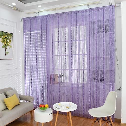 

Rod Pocket Knitting String Curtain Door Curtain,Dense Fringe Curtain Fly Screens Fly Curtain Room Divider for Door Window Decor