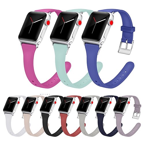 

1PC Smart Watch Band Compatible with Apple iWatch Series 8 7 6 5 4 3 2 1 SE Sport Band for iWatch Smartwatch Strap Wristband Silicone Waterproof Adjustable Elastic