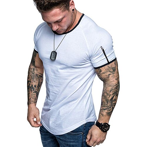 

Men's T shirt Tee Graphic Patterned Crew Neck Street Daily Patchwork Print Short Sleeve Tops Designer Casual Fashion Comfortable White WhiteWhite / Summer