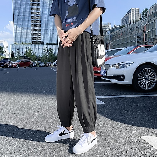 

Men's Tactical Cargo Joggers Capri shorts Trousers Casual Pants Pocket Drawstring Elastic Waist Solid Color Comfort Breathable Ankle-Length Sports Outdoor Daily Streetwear Casual Cargo Green Black