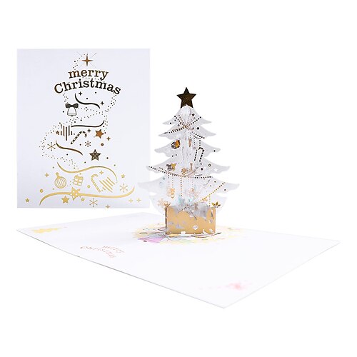 

1pcs Christmas Tree Card 3D Pop-Up Cards Congratulations Cards for Gift Decoration Party with Envelope 106.1 inch Paper