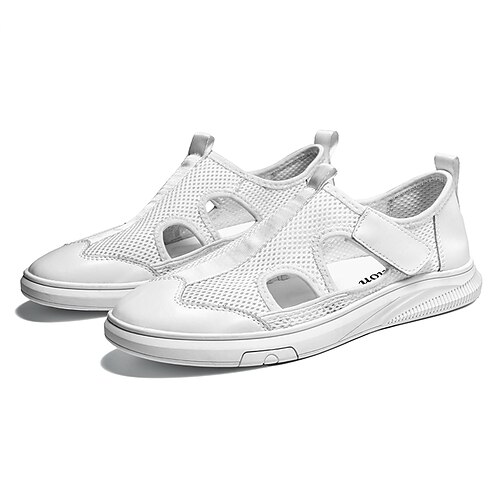 

Men's Sandals Loafers & Slip-Ons Casual Classic Daily Office & Career PU Black White Spring Summer