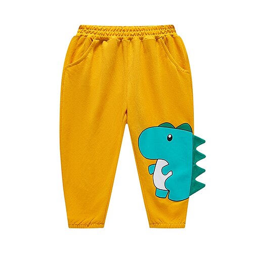 

Kids Boys Pants Gray Yellow Animal Fall Spring Active Sport 3-10 Years