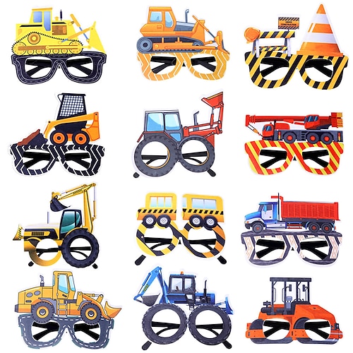 

Birthday Glasses Children's Party Decoration Photo Props Engineering Car Birthday Glasses Frame