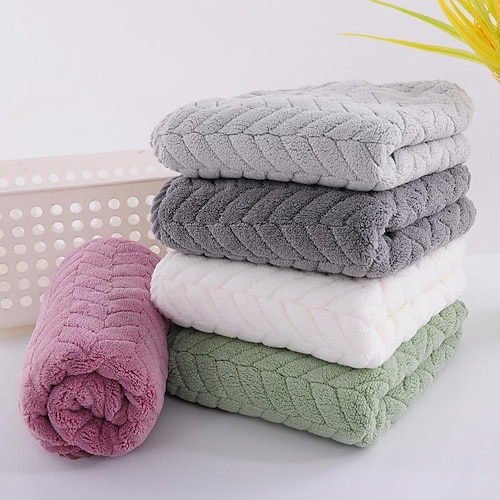 

Bath Towel Household Water Absorption Coral Velvet Bath Household Machine Washable Super Soft Highly Absorbent Quick Dry Couple Beach Towel