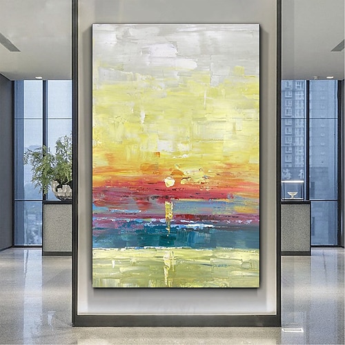 

Handmade Oil Painting CanvasWall Art Decoration Abstract Knife PaintingLandscape Dusk For Home Decor Rolled Frameless Unstretched Painting