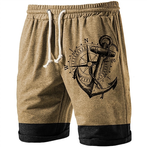 

Homens Activo Shorts de moletom Shorts Terry Com Cordão Cintura elástica Imprimir Estampas Abstratas Conforto Respirável Curto Esportes Casual Diário Misto de Algodão Moda Roupa de rua Cáqui