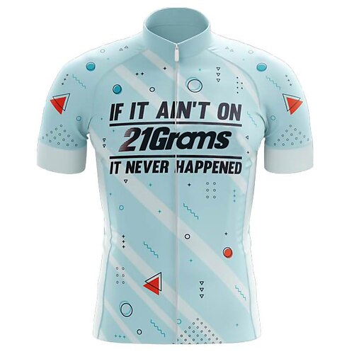 

21Grams Men's Cycling Jersey Short Sleeve Bike Jersey Top with 3 Rear Pockets Mountain Bike MTB Road Bike Cycling Breathable Quick Dry Soft Back Pocket Blue Polyester Spandex Sports Clothing Apparel