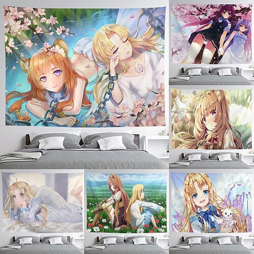 

The Rising of the Shield Hero Wall Tapestry Art Decor Blanket Curtain Hanging Home Bedroom Living Room Decoration Polyester