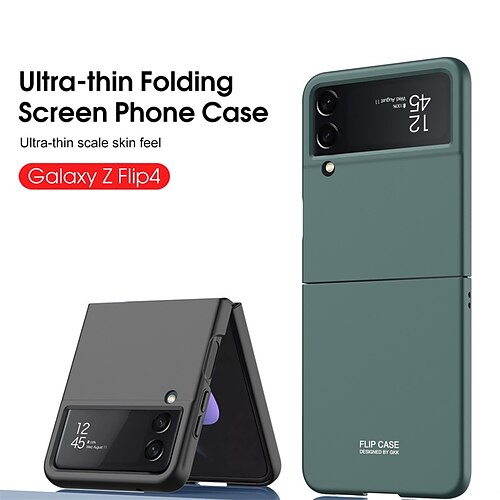 

Phone Case For Samsung Galaxy Back Cover Z Flip 4 Ultra-thin Full Body Protective Shockproof Solid Colored TPU