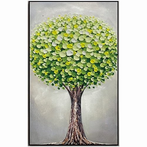 

Handmade Hand Painted Oil Painting Wall Art Abstract Green Tree Home Decoration Decor Rolled Canvas No Frame Unstretched