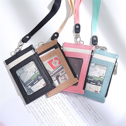 

ID Card Holder PU Leather Name Card Holder Professional Multi Lanyards for ID Badges for Women Men