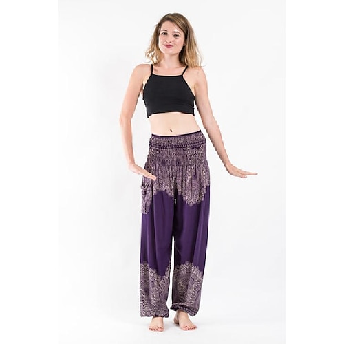 

Floral Mandalas Women's Harem Pants in Purple