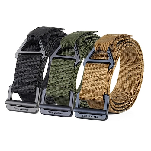 

Men's Tactical Belt Canvas Sliding Buckle Plain Casual Classic Daily Holiday Green Black Brown