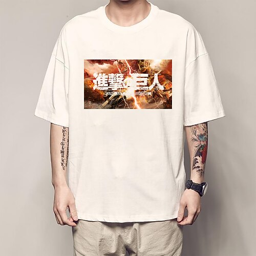 

Inspired by Attack on Titan Eren Yeager T-shirt Anime 100% Polyester Anime Classic Street Style T-shirt For Men's / Women's / Couple's