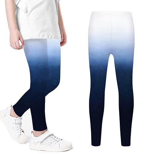 

Kids Girls' Pants Leggings Blue Pink Graphic Patterned Fall Spring 3D Print Street 3-12 Years