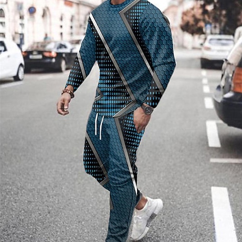 

Homme Ensemble Survetement Ensemble de sweats à capuche Bleu Bleu roi Rouge Col Ras du Cou Graphic 2 Pièces Imprimer Sport Loisir Casual Des sports 3D effet basique Vêtement de rue Vêtement de sport