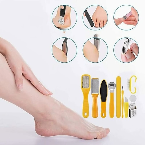 

Professional Pedicure Tools Set 10 in 1, Stainless Steel Foot Peel and Callus Remover