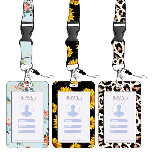 

Leather ID Badge Holder, Vertical PU Leather ID Badge Holder with 1 Clear ID Window & 1 Credit Card Slot and a Detachable Neck Lanyard