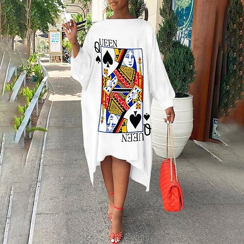 

Inspired by Heart of The Cards Queen Q Dress Back To School Anime Street Style Dress For Women's Adults' 3D Print 100% Polyester