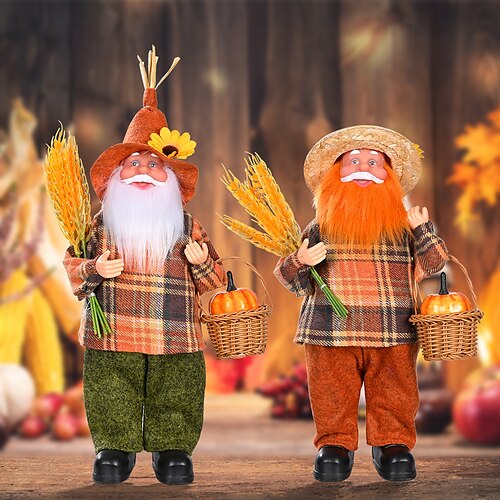 

Harvest Decorations Harvest Season Wheat Ear Basket Old Man Doll Thanksgiving Old Man Doll Ornaments
