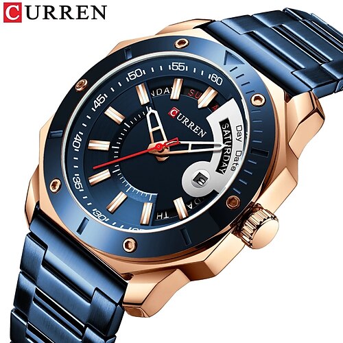 

CURREN Quartz Watch for Men Analog Quartz Stylish Stylish Waterproof Calendar Alloy Stainless Steel Fashion