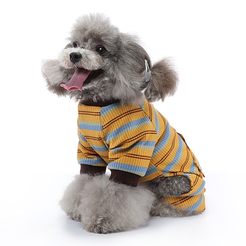 

Dog Cat Pajamas Stripes Fashion Cute Casual Daily Outdoor Dog Clothes Puppy Clothes Dog Outfits Breathable Blue / Yellow Black / White Gray & Black Costume for Girl and Boy Dog Polyster XS S M L XL