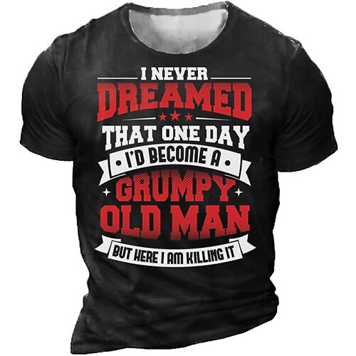

Men's Unisex T shirt Tee 3D Print Graphic Patterned Letter Crew Neck Street Daily Print Short Sleeve Tops Designer Casual Vintage Big and Tall Black / Summer / Summer